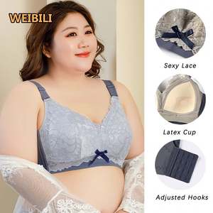 Gros seins en <span class=keywords><strong>latex</strong></span> sexy en dentelle OEM BCDEF bonnet grande taille femme push-up grosses dames froncées soutien-gorge de nuit vêtements pour femmes vente en gros - Product Image 3
