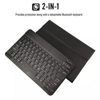 Casing pelindung Tablet kulit PU 2 dalam 1, penutup pelindung nirkabel kulit PU dapat dilepas untuk Samsung Galaxy Tab S7 S8 Plus S7FE