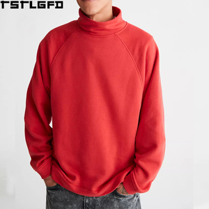 Custom Articulated Mock Neck Sweatshirt <b>Men</b> Heavyweight <b>Red</b> Ergonomic Seam <b>Jumper</b> <b>Men'S</b> Hoodies & Sweatshirt Manufacturers - Product Image 1