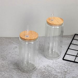 Vaso de plástico colorido con tapa y pajita, espacios en blanco de plástico de Color transparente de 16oz para café helado, jugo, soda - Product Image 6
