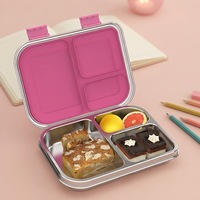 Aohea Boîte à lunch simple et portable en acier inoxydable 304, boîte de rangement alimentaire, boîte à bento, idéale pour les travailleurs de bureau
