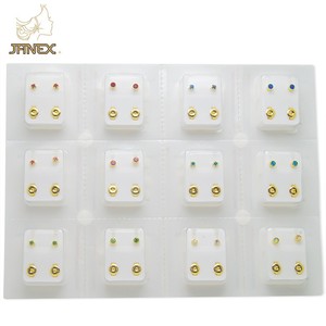 Ajuste de punta de acero inoxidable médico cristal antialérgico orejas estériles piercing pendiente Stud <span class=keywords><strong>para</strong></span> bebé al por mayor - Product Image 5