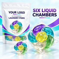Capsules de lessive 6 en 1, 12g, multi-chambres, formule liquide complète, marque privée pour marques de détail haut de gamme