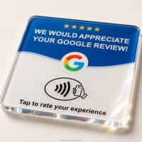 Panneau de table intelligent personnalisable en acrylique PVC avec NFC et code QR, compatible Apple et Android, pour avis Google et réseaux sociaux clients
