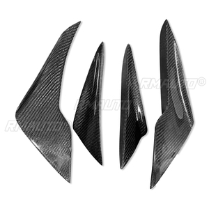 4 pièces Ailerons de pare-chocs avant en fibre de carbone, Spoiler de carrosserie universel compatible avec Toyota GT86 2017-2019 - Product Image 1