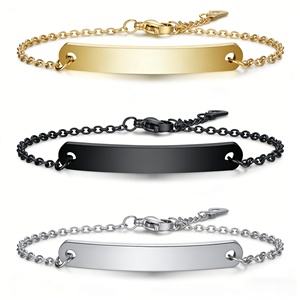 Bracciale Vintage <span class=keywords><strong>in</strong></span> <span class=keywords><strong>Acciaio</strong></span> <span class=keywords><strong>Inossidabile</strong></span> Lucidato a Specchio Argento/Oro/Nero con Messaggio Inciso Personalizzato di Alta Qualità per Uomo/Donna Unisex - Product Image 1