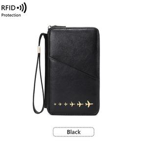 Fashionable Minimalist Passport Wallet, RFID Blocking Credit <b>Card</b> <b>Holder</b>, Multifunctional Travel Ticket Storage Passport <b>Holder</b> - Product Image 2