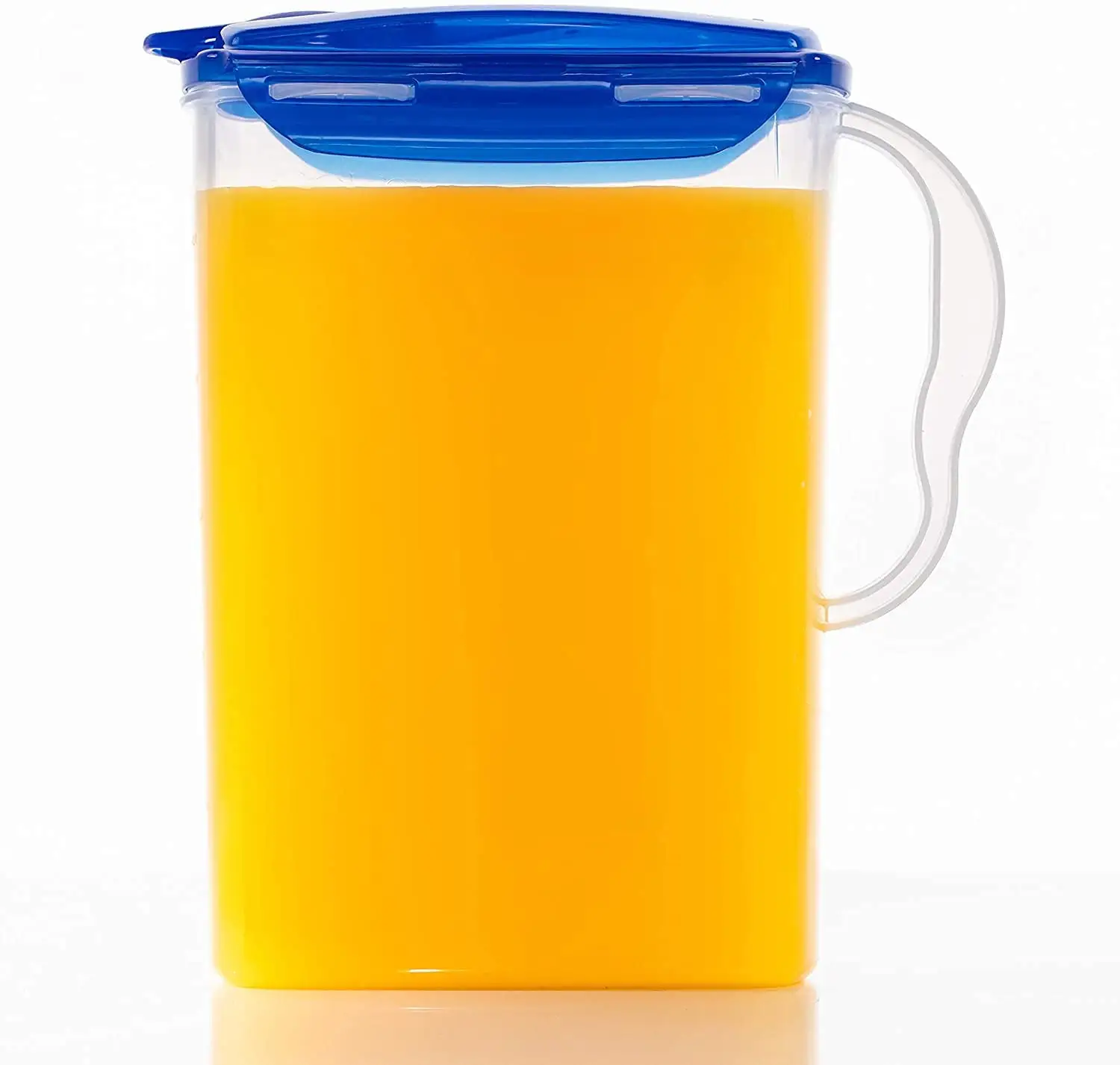 Jarra de agua de plástico para puerta de nevera, jarra de zumo de plástico con mango y tapa abatible