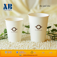 Gobelet à café jetable en papier à paroi simple, enduit à base d'eau, compostable, de qualité alimentaire, écologique, pour la vente en gros