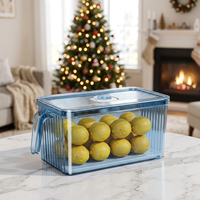 Vierkante stapelbare koelkast opbergbakken, voedselveilige PP plastic, vaatwasserbestendig, organizer containers met deksels voor fruit en groenten