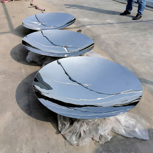 현대 금속 예술 풍경 장식 광택 큰 하늘 거울 스테인레스 스틸 조각 - Product Image 4