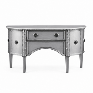 Meuble-lavabo <span class=keywords><strong>de</strong></span> <span class=keywords><strong>salle</strong></span> <span class=keywords><strong>de</strong></span> <span class=keywords><strong>bain</strong></span> moderne <span class=keywords><strong>de</strong></span> luxe en argent, 47 pouces, demi-lune, en bois massif, avec vasque à poser, pour projets <span class=keywords><strong>de</strong></span> villas et d'hôtels - Product Image 3