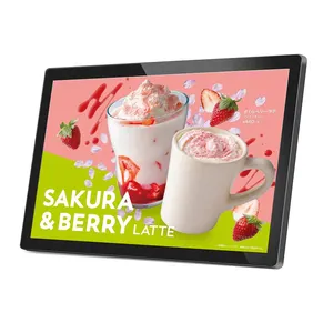 24 Inch Wall Mounted Commercial Display Screen Monitor Advertising Equipment Display LCD Indoor Black Android Tablet