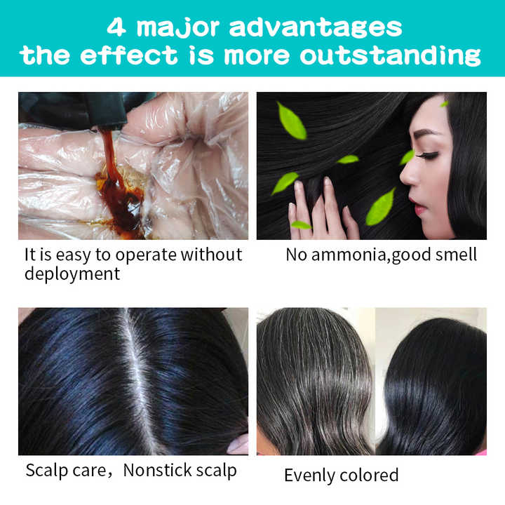 MEIDU Plant Bubble 3 in 1 - Black Hair Dye Shampoo