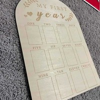 Cadre photo élégant artisanal en bois 12 mois pour nouveau-né peint à la main Souvenir cadeau signe mural mémoire Photos bébé