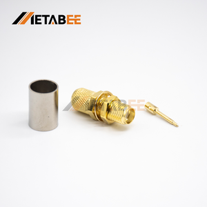 Conector coaxial de 50 ohmios RP SMA Jack, latón de crimpado recto chapado en oro para alimentadores de antena RG8 - Product Image 2