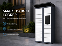 Casier à colis intelligent extérieur avec serrure électronique, étanche, résistant aux intempéries, antirouille, durable, dimensions personnalisables, montage au sol