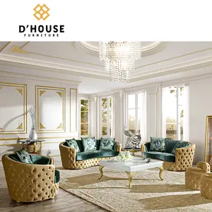 意大利设计奢华彩色拼接天鹅绒面料客厅家具半圆半圆曲线沙发套