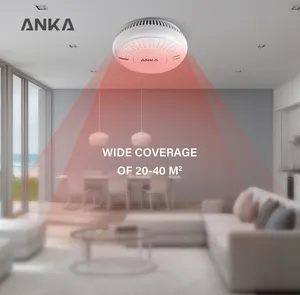 جهاز كاشف دخان ضوئي كهربائي مستقل من ANKA مزود بإنذار مزود بخاصية WiFi للاستعمال المنزلي جهاز كاشف دخان ذكي جهاز إشعاع إنذار حريق