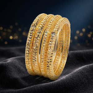 Joyería de Moda al por Mayor, Brazaletes de Boda para Mujer con Diseño Tradicional Bañados en Oro, Brazaletes de Lujo de Latón Relleno de Oro - Product Image 2