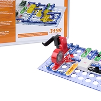 Kit électronique de circuits DIY de luxe 3198, jouet d'expérimentation scientifique, boîte en aluminium, manuel en anglais pour enfants
