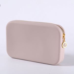 Daily Use Simple Silicone Coin Purse-Zipper Closure Large Capacity Storage <b>Bag</b> for Phone Data Cables Custom Logo Strap Available - Product Image 4
