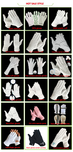 Guantes bordados para dama, manoplas faciales de color blanco con gemas bordadas, color amarillo - Product Image 6