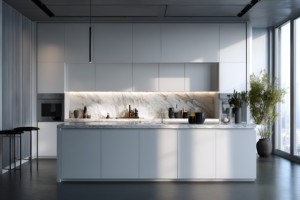 Meubles de <span class=keywords><strong>cuisine</strong></span> modernes haut de gamme, avec une finition laquée couleur unie, offrant une grande capacité et un stockage abondant. - Product Image 3