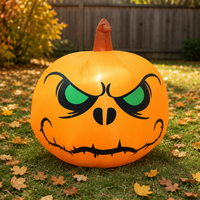 Tête de citrouille gonflable d'Halloween, modèle lumineux pour extérieur, accessoire de décoration amusant pour fête