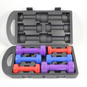 Ensemble <span class=keywords><strong>d</strong></span>'<span class=keywords><strong>haltères</strong></span> de fitness en néoprène écologique unisexe 15 kg avec <span class=keywords><strong>valise</strong></span> - Product Image 1