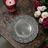 Assiettes de présentation de luxe en plastique (PP) de haute qualité, durables, 13 pouces, pigmentées or, pour mariages, événements et fêtes, personnalisables, en stock