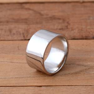 925 Sterling <b>Silver</b> Bezel Setting Luxury Wedding Band-<b>Solid</b> <b>Silver</b> Unisex Ring - Product Image 1