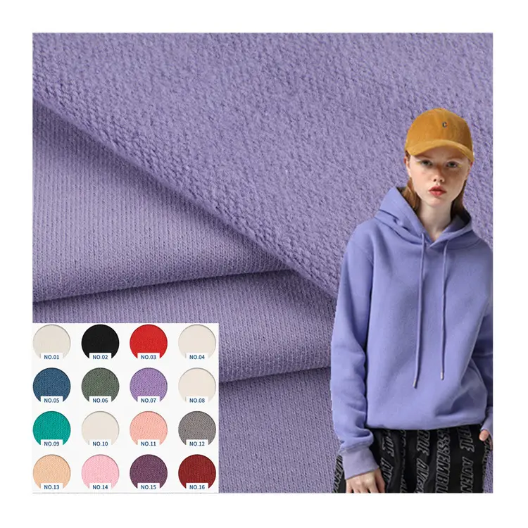 20S yarn count cotton fleece Sweatshirt fabric 450g thick hoodie fabric 100% cotton