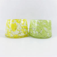 Décor à la maison 10oz fait à la main coloré léopard verre bougie navire parfumé cire tasses en verre pour la fabrication de bougies