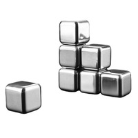 Pierres de refroidissement, Cubes à whisky en acier inoxydable, Cubes de glace réutilisables, avec Tongs et boîte de rangement