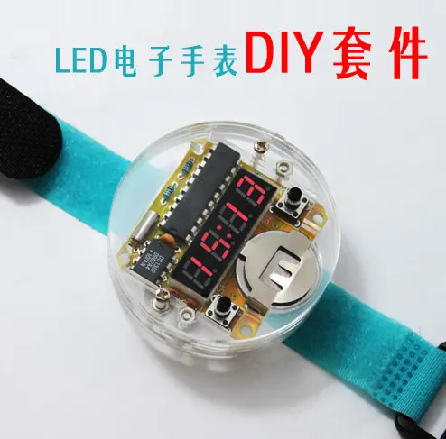 Single Chip LED Watch Kit Clock DIY Big Time Digital Tube Watch Electronic Watch Parts