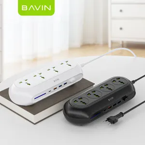 Bavin Wholesale EU Plug Surge Protection Desktop Household Power Strip Extension Socket With 4 USB Ports 4 Power Outlet PC823EU