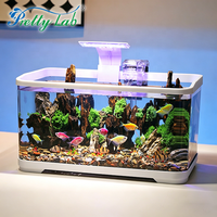 Aquarium écologique de bureau, aquarium domestique en plastique transparent de grande capacité pour l'aménagement paysager du salon