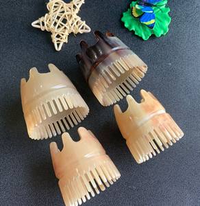 Peine de masaje de cabeza de <span class=keywords><strong>Yak</strong></span> hecho a mano, masajeador de cuero cabelludo, herramienta de masaje Guasha para relajación de meridianos - Product Image 4