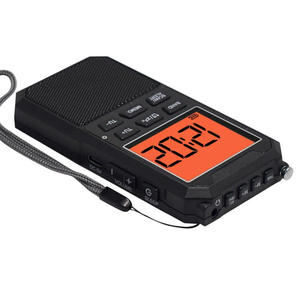AM/FM/SW 3 Band Portable Radio with Orange Back <b>light</b> LCD Display Weather Alert Rechargeable Battery with Sleep <b>Timer</b> - Product Image 4