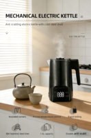 Bouilloire électrique numérique 1,7 L, contrôle de température haute précision, cafetière, théière, chauffe-eau électrique, acier inoxydable 304