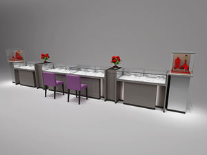 Nouvelle promotion LUX : Comptoir de présentation moderne pour bijouterie, idéal pour centre commercial - Product Image 1