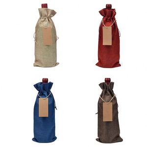 Factory Direct Sales Portable Bulk Wine <b>Bottle</b> Carry <b>Bags</b> Jute Linen Wine <b>Bag</b> - Product Image 2