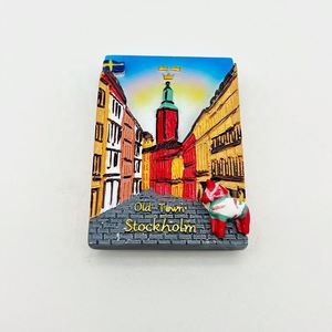 Imán de Refrigerador Pintado a Mano en 3D, Recuerdo de Suecia, Regalos, Decoración del Hogar, Artesanía de Resina de Estocolmo, Imán para Nevera - Product Image 5
