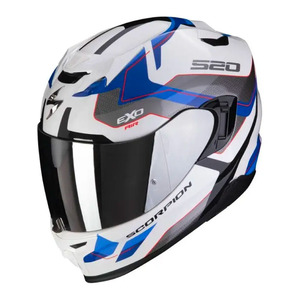 Casco Integrale Scorpion Exo 520 Evo Air Bianco Blu Taglia S in Policarbonato per Moto - Product Image 1