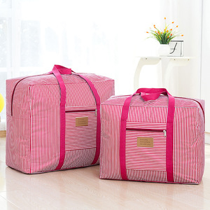 Hot selling waterproof striped storage bag Oxford cloth moving clothes organizer bag