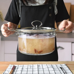 Olla <span class=keywords><strong>de</strong></span> Cocina <span class=keywords><strong>de</strong></span> <span class=keywords><strong>Vidrio</strong></span> Transparente <span class=keywords><strong>de</strong></span> Borosilicato <span class=keywords><strong>para</strong></span> Estufa <span class=keywords><strong>de</strong></span> Gas, Eléctrica y Cerámica - Product Image 6