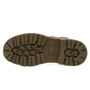 Men's Winter <b>Wool</b> Lined Leather Snow Boots <b>Brown</b> Mid Heel Non Slip Outdoor Work Boots - Product Image 4