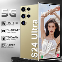 Teléfono Inteligente S24 Ultra para Negocios y Oficina, Profesional, 16 GB, 1 TB, Pantalla Grande de 7.3 Pulgadas, Libro Electrónico para Reuniones, 5G, Doble SIM, GPS, Navegador, Metálico