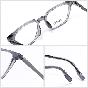 แว่นตาสำหรับ<span class=keywords><strong>ผู้ชาย</strong></span>กรอบใหญ่สีเทาใส TR90คุณภาพสูงกรอบสี่เหลี่ยมน้ำหนักเบาพิเศษแบบเกาหลีทันสมัยไม่แต่งหน้ามหัศจรรย์ - Product Image 4